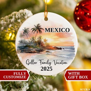 Mexico Vacation Ornament, Mexico Ornament, Christmas Ornaments, Vacation Ornament, Mexico Travel Gift, Mexico Souvenir, Mexico Gift Bauble