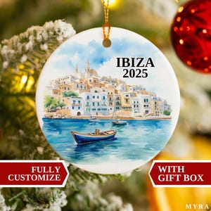 Ibiza Ornament, Ibiza Christmas Ornament, Christmas Ornaments, Ibiza Personalized Gift, Ibiza Custom Ornament, Ibiza Bauble, Ibiza Souvenir