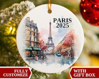 Paris Ornament, Paris Christmas Ornament, Christmas Ornaments, Paris Personalized Gift, Paris Custom Ornament, Paris Bauble, Paris Souvenir