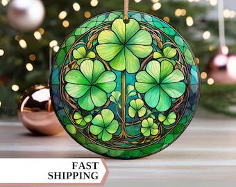 Adorno de trébol, Adorno de Irlanda, Adornos navideños, Adorno de Irlanda, Adorno irlandés, Adorno del Día de San Patricio, Regalo de San Paddy, Trébol