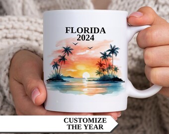 Florida Mug, Personalized Florida Coffee Mug, Florida Custom Mug, Custom Gift Coffee Mug, Vacation Mug, Florida Vacation, Florida Custom Mug