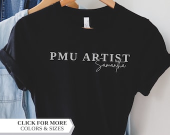 Maglietta personalizzata per artista PMU, regalo per artista delle sopracciglia, artista del microblading, regali per estetista, sopracciglia permanenti, personalizzata, maglietta per trucco permanente