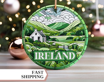 Irland-Ornament, Dublin-Ornament, Weihnachtsschmuck, Irland-Kugel, irisches Ornament, St. Patrick's Day-Ornament, St. Paddy-Geschenk, Kleeblatt