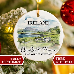 Ireland Engagement Christmas Ornament, Ireland Ornament, Christmas Ornaments, Engagement Custom Ornament, Christmas, Ireland Souvenir