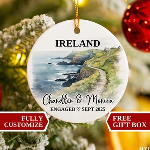 Ireland Engagement Christmas Ornament, Ireland Ornament, Christmas Ornament, Engagement Custom Ornament, Ireland Souvenir, Ireland Honeymoon