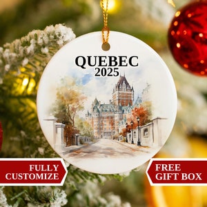 Quebec Ornament, Quebec Christmas Ornament, Christmas Ornaments, Quebec Custom Ornament, Christmas, Quebec Bauble, Québec Ornament, Chateau