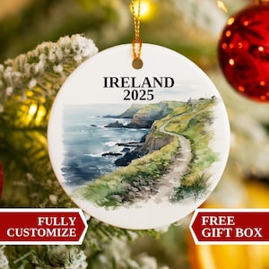 Irland Ornament, Irland Weihnachtsverzierung, Weihnachtsverzierungen, Irland Kundenspezifisches Ornament, Weihnachten, Irland Christbaumkugel, Ornament personalisiert