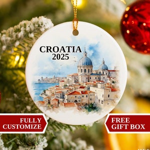 Croatia Christmas Ornament, Croatia Ornament, Christmas Ornaments, Croatia Custom, Croatia Personalized Ornament, Croatia Bauble, Croatia