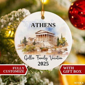 Decorazione per le vacanze di Atene, decorazione di Atene, decorazioni natalizie, regalo di Atene, decorazione personalizzata di Atene, pallina di Natale di Atene, souvenir regalo di Atene