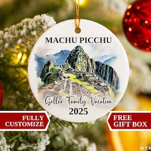 Machu Picchu Vacation Christmas Ornament, Machu Picchu Ornament, Christmas Ornaments, Vacation Ornament, Personized Ornaments, Machu Picchu