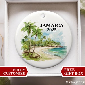 Jamaica Christmas Ornament, Jamaica Ornament, Christmas Ornaments, Jamaica Custom, Jamaica Personalized Ornament, Jamaica Bauble, Jamaica