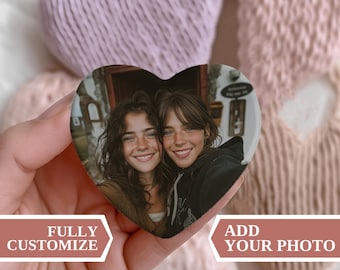 Magnete personalizzato con foto di amici, magnete personalizzato, magnete a forma di cuore personalizzato, regalo magnetico, magnete da frigorifero personalizzato, magnete in ceramica personalizzato, magneti degli amici