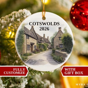 Cotswolds Ornament, Cotswolds Christmas Ornament, Christmas Ornaments, Cotswolds Custom Ornament, Cotswolds Bauble, Cotswolds UK,Custom Gift