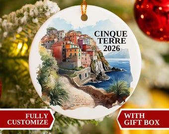 Cinque Terre Ornament, Cinque Terre Weihnachtsverzierung, Weihnachtsverzierungen, Cinque Terre Custom, Cinque Terre Ornament, Italien