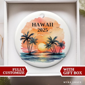 Hawaii Ornament, Hawaii Christmas Ornament, Christmas Ornaments, Hawaii Custom Ornament, Hawaii Bauble, Hawaii Souvenir, Hawaiian Travel
