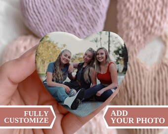 Magnete personalizzato con foto di amici, magnete personalizzato, magnete a forma di cuore personalizzato, regalo magnetico, magnete da frigorifero personalizzato, magnete in ceramica personalizzato, magneti degli amici