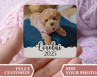 Custom Dog Magnet, Custom Pet Magnet, Custom Ceramic Magnet, Pet Present Gift, Personalized Dog Photo Magnet, Puppy Custom Fridge Magnet