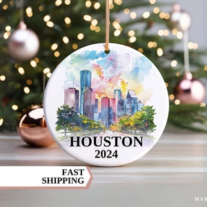 Houston Christmas Ornament, Houston Ornament, Houston Gift Ornament, Houston Custom Ornament, Christmas, Houston Bauble, Texas Ornament,2024