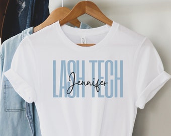 Camisa personalizada de Lash Tech, Lash Tech, regalos de tecnología de pestañas, suministros de extensión de pestañas, esteticista, merchandising de artista de pestañas, pestañas, regalo para ella, regalo