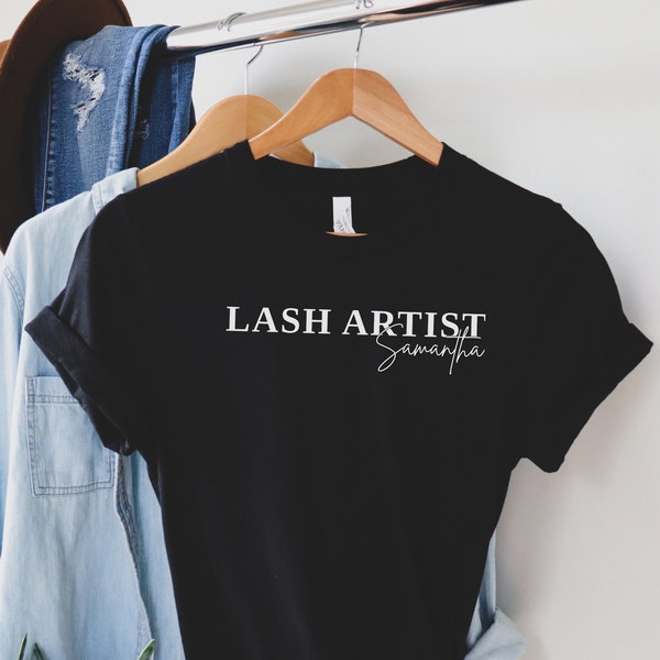 Benutzerdefinierte Lash Artist Shirt, Wimpernverlängerung Techniker, Lash Artists, Lash Business liefert, Kosmetikerin, Geschenk für sie, begabtes Shirt