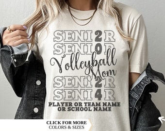 Senior Volleyball 2024 Custom Shirt, custom volleyball mom shirt, high school college, volleyball gift, Class of 2024, volleyball mom