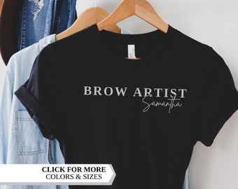 Custom Brow Artist Shirt, Eyebrow Artist Gift, Microblading Artist, Esthetician Gifts, Permanent Brows, Personalized, eyebrow tech, Brows