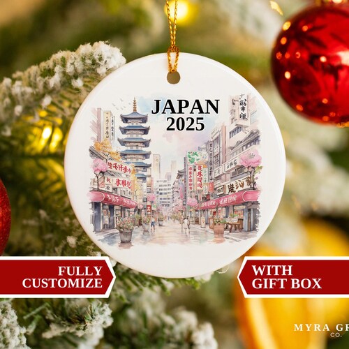Japan Ornament, Japan Christmas Ornament, Christmas Ornaments, Japan Custom Gift, Japan Personalized Ornament, Japan Bauble, Japan Souvenir