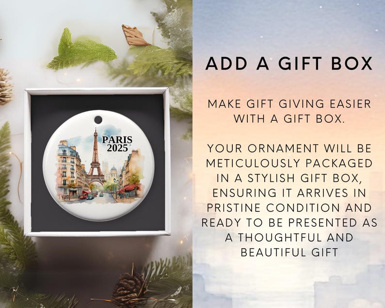Paris Ornament Custom Gift Souvenir Bauble