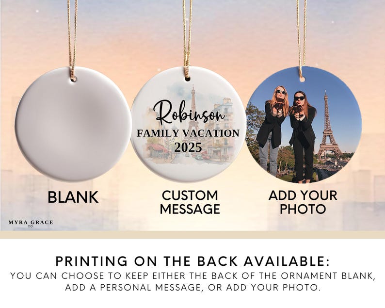 Paris Ornament Custom Gift Souvenir Bauble