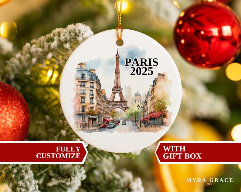 Paris Ornament Custom Gift Souvenir Bauble