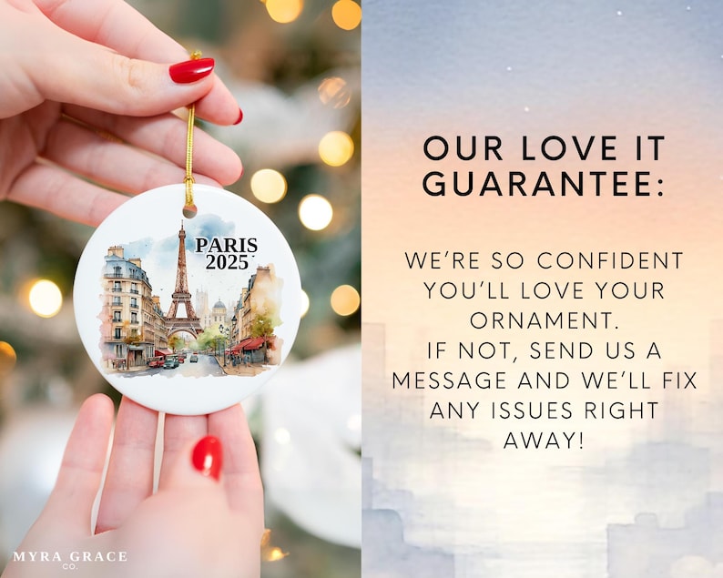 Paris Ornament Custom Gift Souvenir Bauble