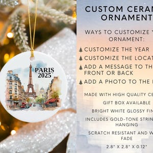 Paris Ornament Custom Gift Souvenir Bauble