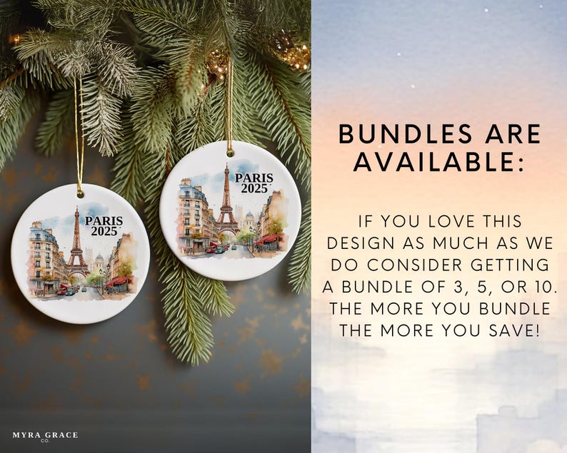 Paris Ornament Custom Gift Souvenir Bauble