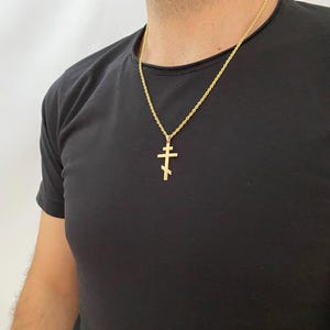 Orthodoxe kruisketting goud - 14K gold filled orthodoxe kruisketting | Cadeau voor haar: kerstcadeau