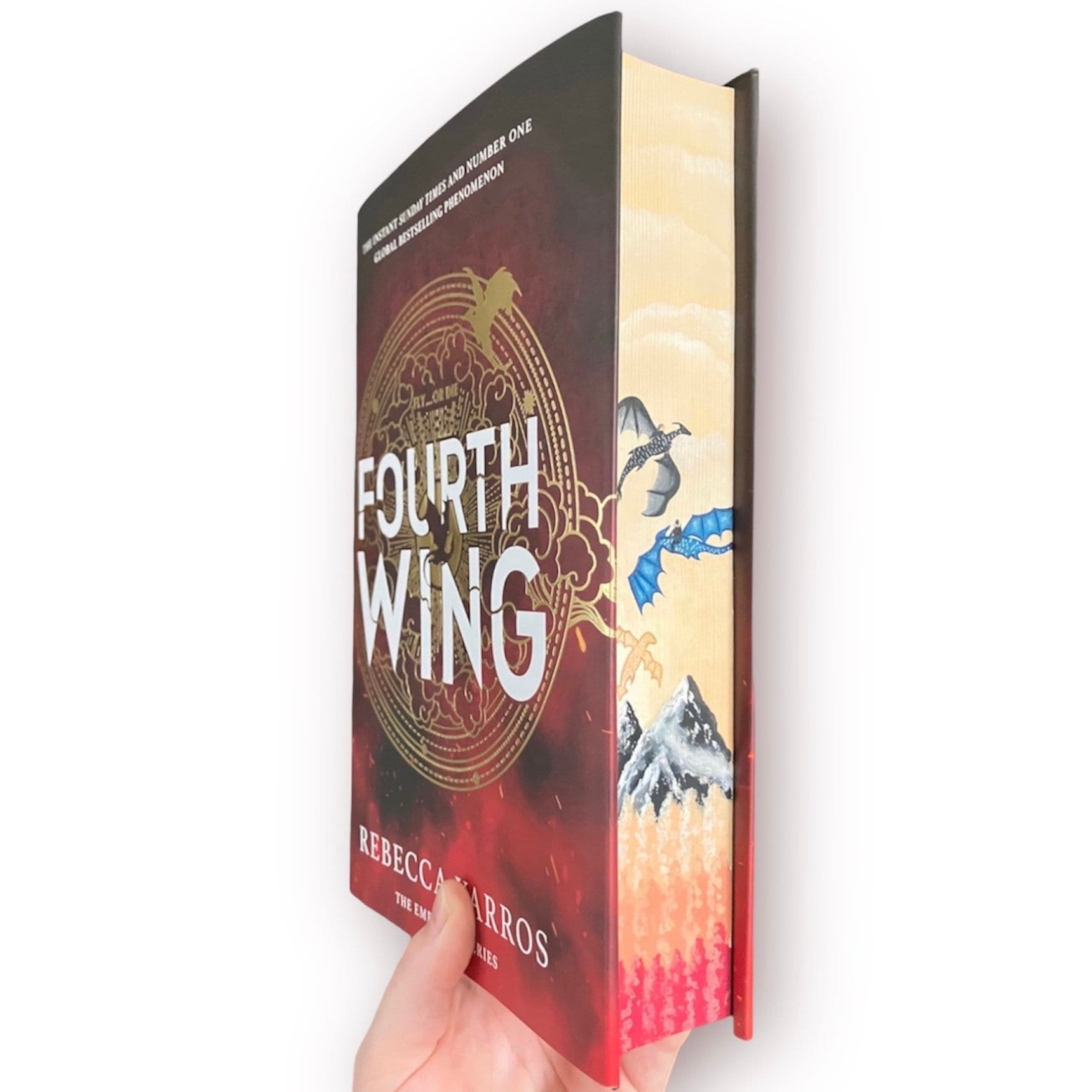 Waterstones Exclusive Fourth Wing Painted Book Edges Red Fourth Wing Foreedge Painting Hand