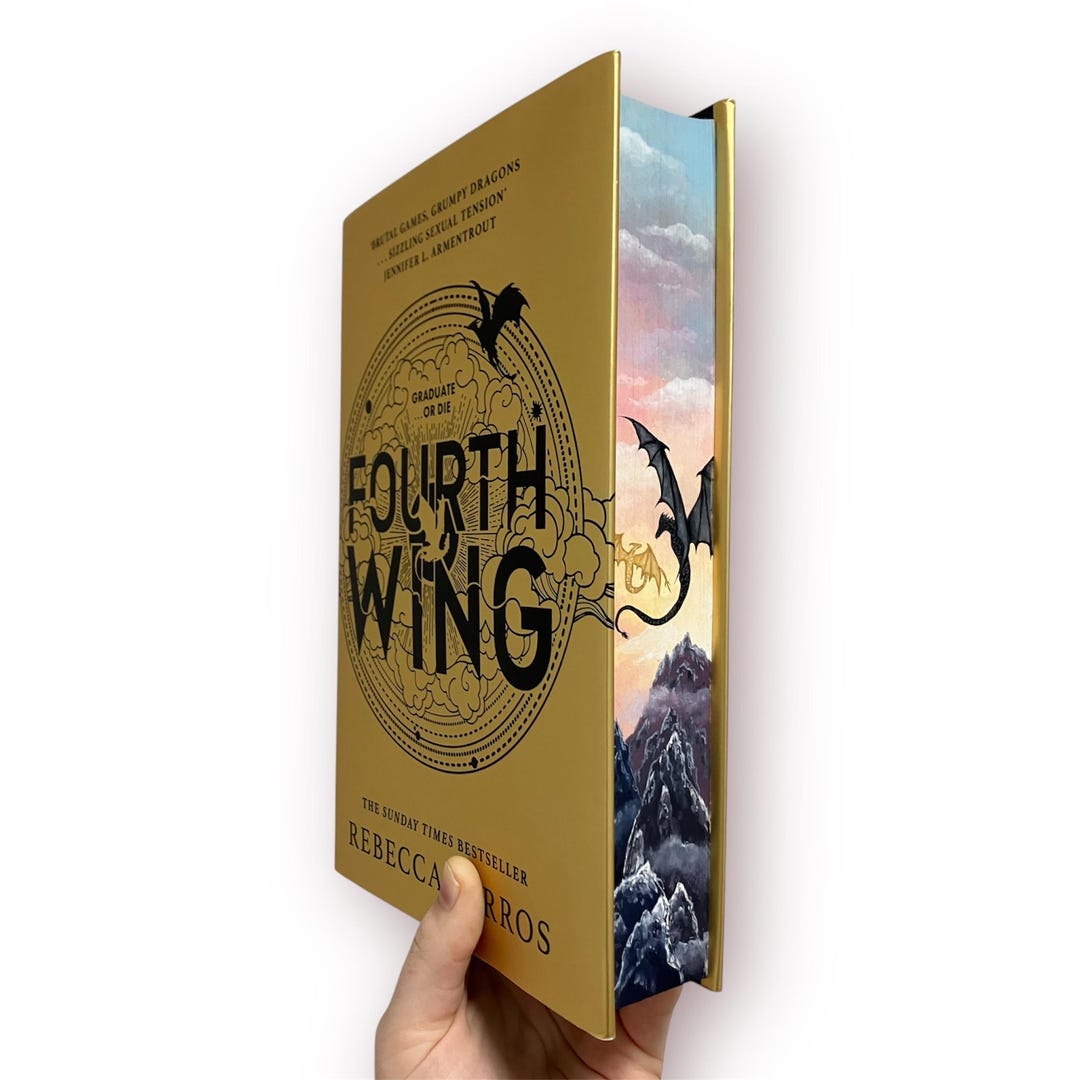 Hand-painted Fourth Wing Book: Tairn & Andarna Painted Edges - Etsy