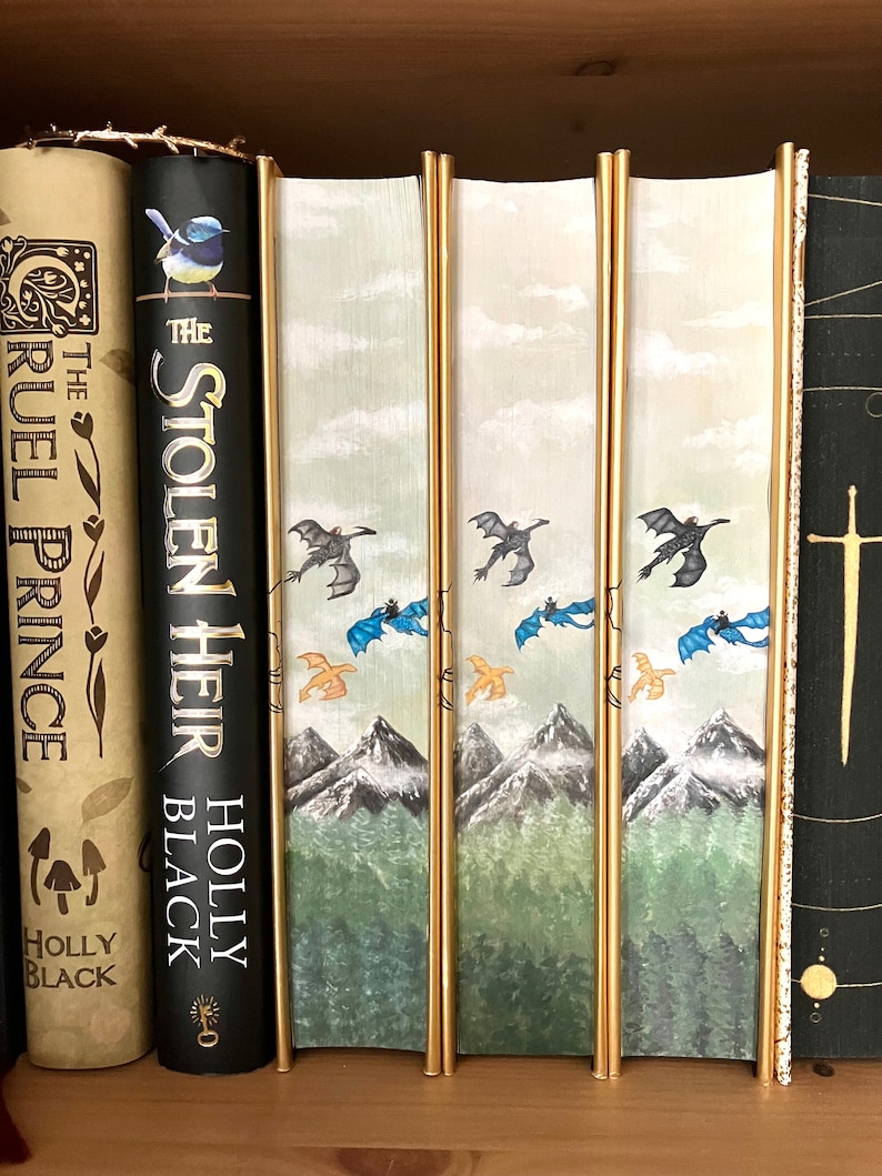 Fourth Wing Book and Sea Bookmark Set Foreedge Painting Etsy