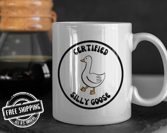 Mug certifié Silly Goose, Mug Tik Tok Meme, Cadeau pour collègue, Meme Discord Reddit, Uni, Deux tons, Mug en céramique de 11 oz et 15 oz