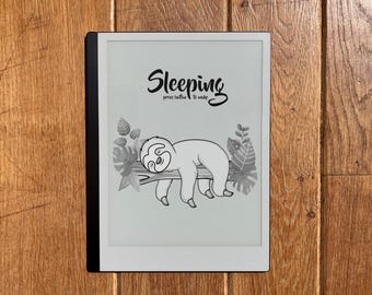Sleep Screen for reMarkable and other eWriters: Cute Sleepy Sloth on a Branch in the Jungle, Custom Suspended Image, Portrait PNG File