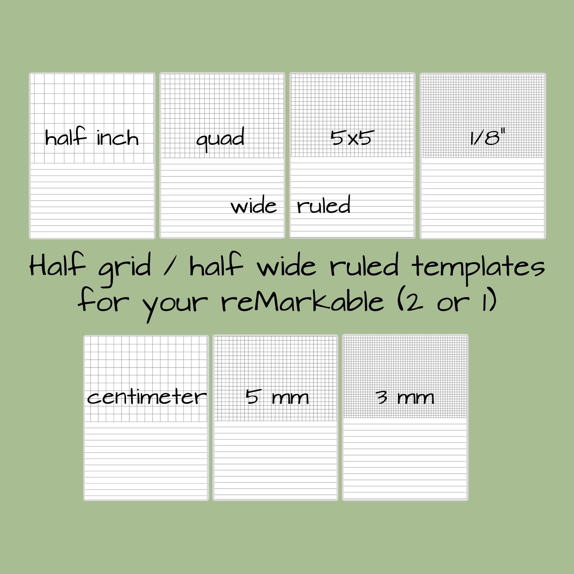 Half Graph Half Wide Ruled Template Bundle for Remarkable 7 Sizes Half Graph Half Wide Ruled Template Bundle for Remarkable 7 Sizes