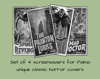 Screensaver for Boox Palma Wallpaper, Freaks Horror Set of 4 Lockscreens, Digital Bundle of Four Lock Screens, Instant Download E-ink Cover