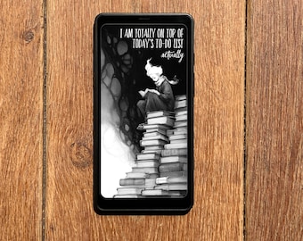 Screensaver for Boox Palma Wallpaper, Book Stack Lockscreen for Avid Reader Bookworm, Funny Quote Lock Screen, Instant Download E-ink Cover