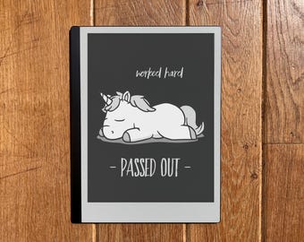 Sleep Screen for reMarkable and other eWriters: Funny Lazy Unicorn Design, Passed Out, Custom Suspended Image, Portrait PNG File