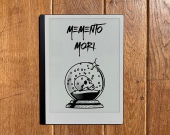 Sleep Screen for reMarkable: Memento Mori, Skull in Snowglobe, Stoic Suspended Lock Screen Saver, eWriter eReader Etablet E-ink Wallpaper
