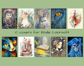 Bundle of 10 Covers for Kindle Colorsoft, PDF Ebooks, Standby Sleep Screen Display Book