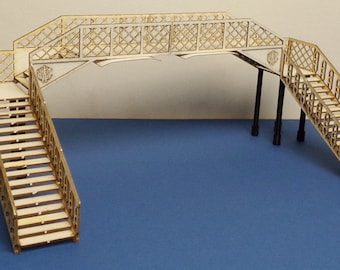 B 70-22 O-gauge GWR-stil plattformsmonterad gångbro - (7 mm skala, 1/43,5)
