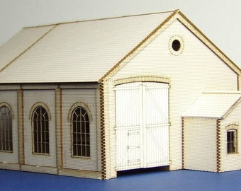B 00-11 Godsskjul med kontor, skala 00 mm - (4 mm, 1/76)