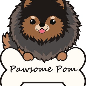 Pomeranian Pawsome Pom SVG Digital Design Download für Cricut