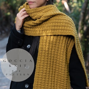 Digital Pattern // Textured Scarf Pattern // Knitting Pattern // Scarf Knitting Pattern // Womens Scarf Pattern //  Mens Scarf Pattern