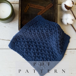 Digital Pattern // Easy Dishcloth Pattern #02 // Beginner Knitting Pattern // Easy Washcloth Pattern